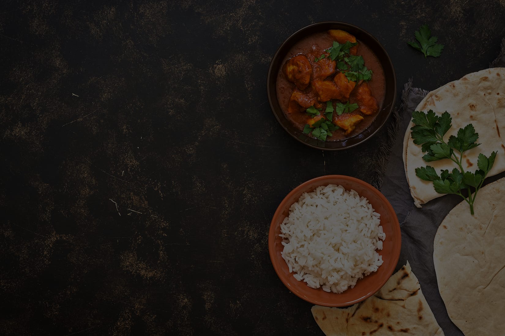 Curry and Rice on a table